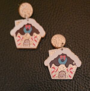 Cute Christmas House Stick-In Style Earrings!